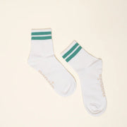 THE TENNIS | ANKLE SOCKEN AUS BIO-BAUMWOLLE MIT GRÜNEN STREIFEN