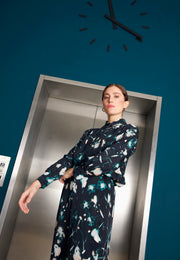 BLUSE GBKASIA | DARK TEAL (FLOWERS)