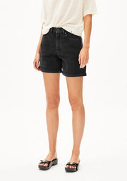SHEAARI JEANS-SHORTS | EBONY BLACK
