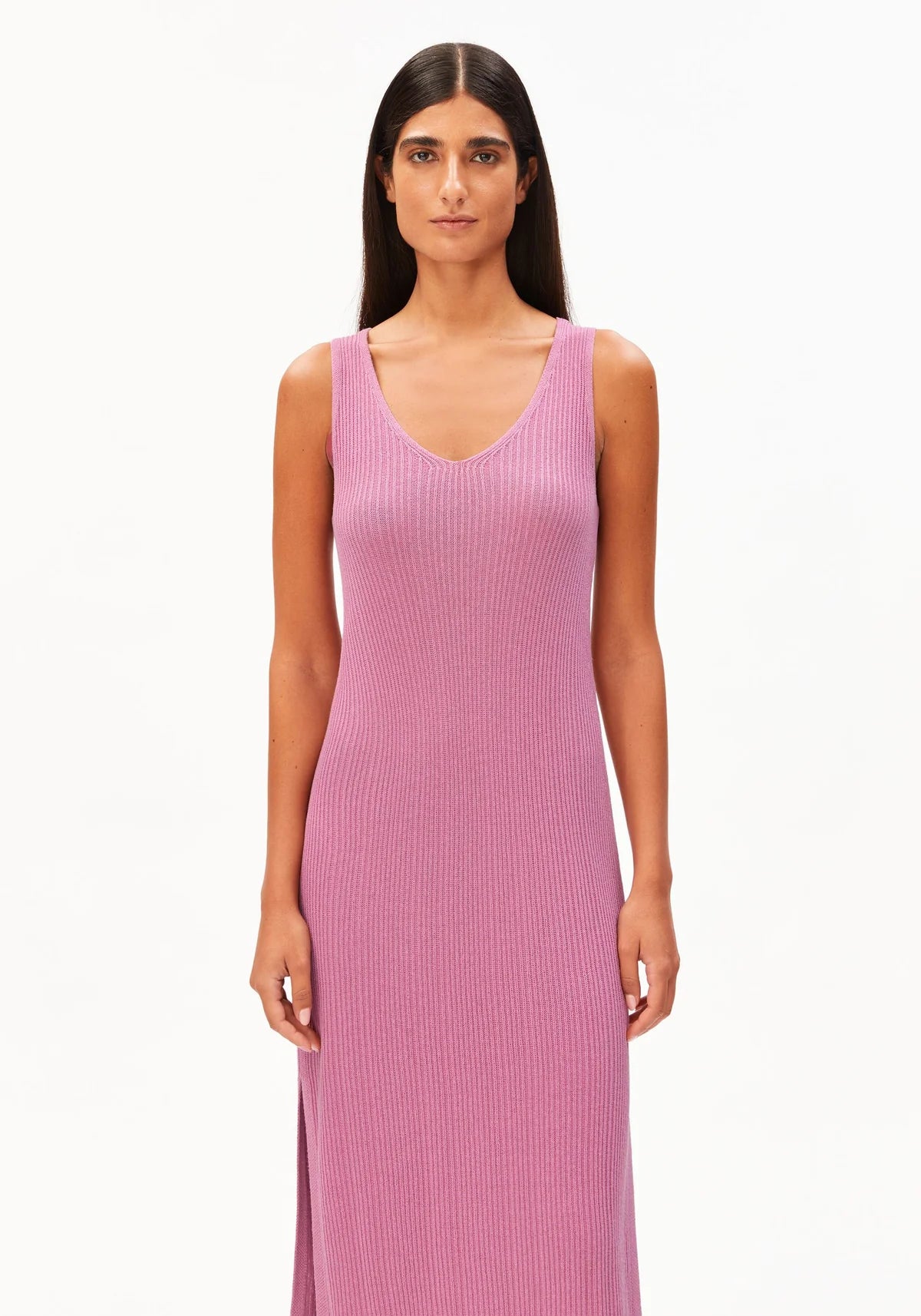 LINEN BLEND KNIT DRESS | WASHED BERRY
