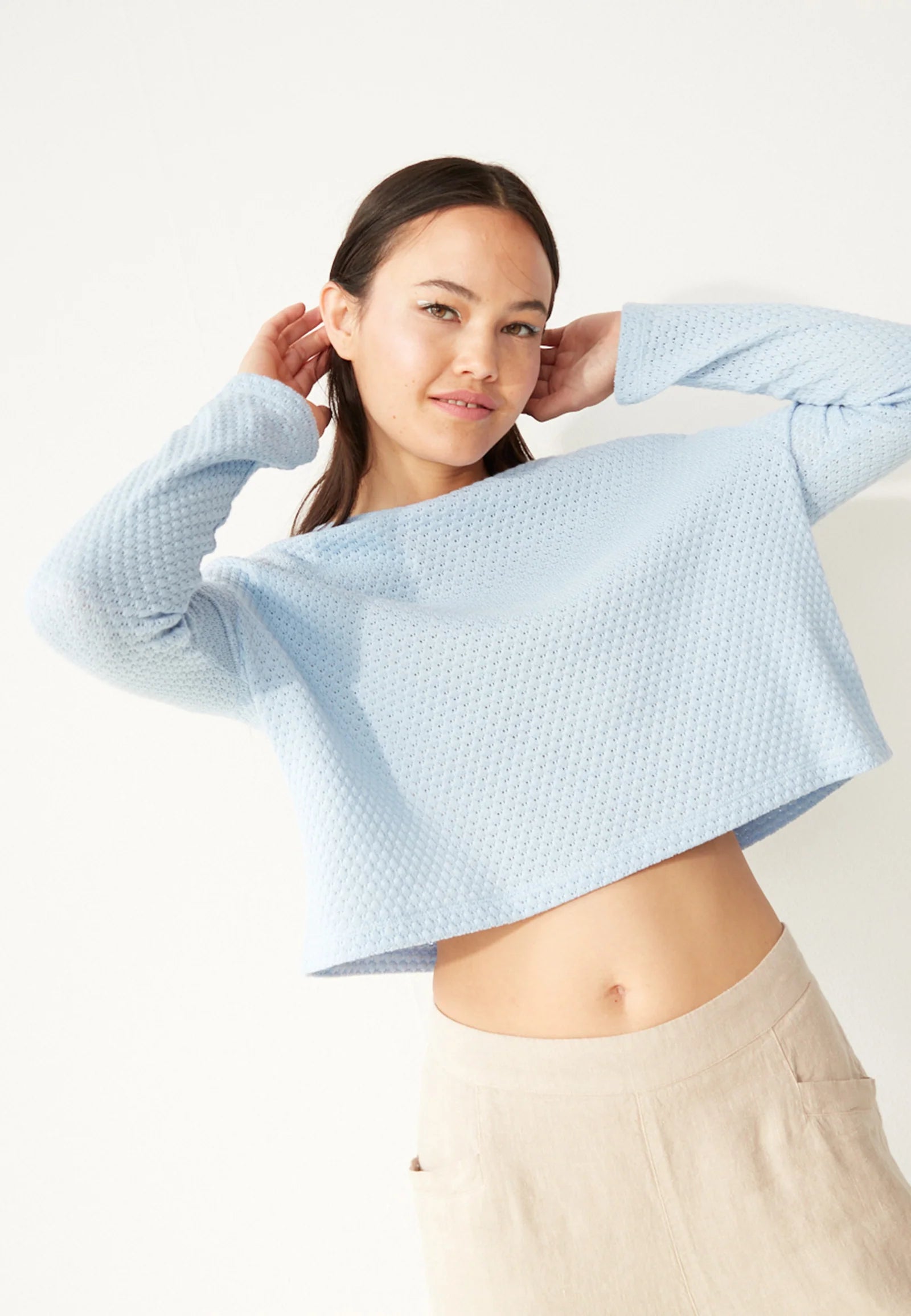 STRICKSHIRT GBMARIA | ICE BLUE WATER (JACQUARD)