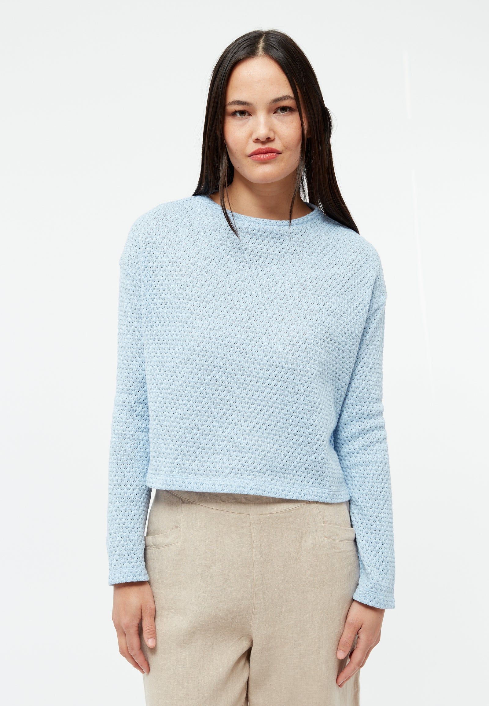 STRICKSHIRT GBMARIA | ICE BLUE WATER (JACQUARD)