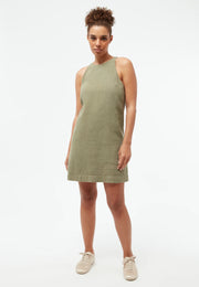 KURZES KLEID GBYUNA | FADED OLIVE (LEINEN)