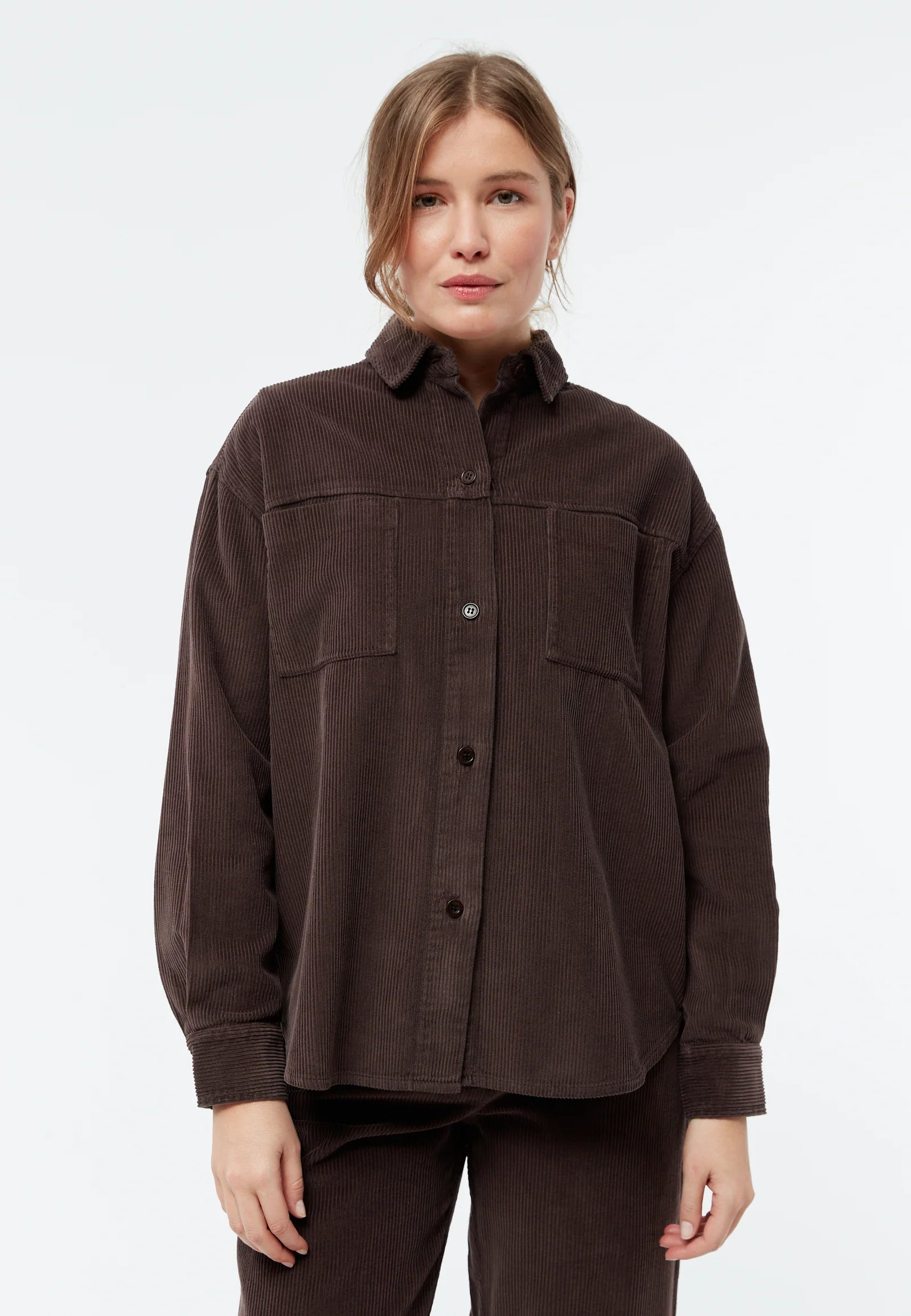 OVERSHIRT GBOXANA AUS CORD | COFFEE BROWN