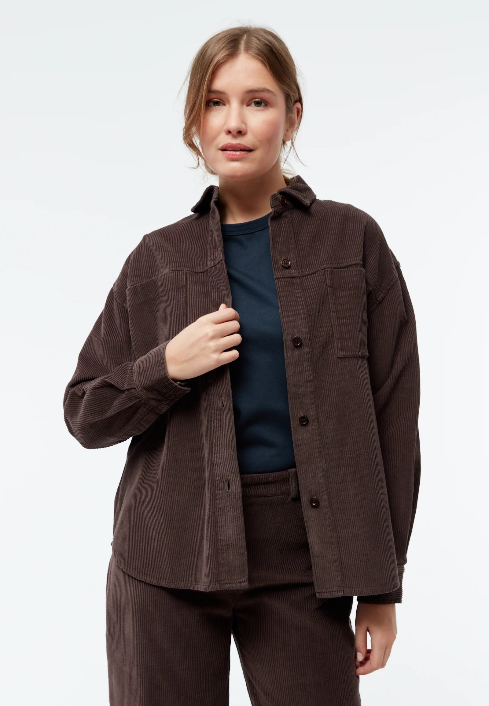 OVERSHIRT GBOXANA AUS CORD | COFFEE BROWN