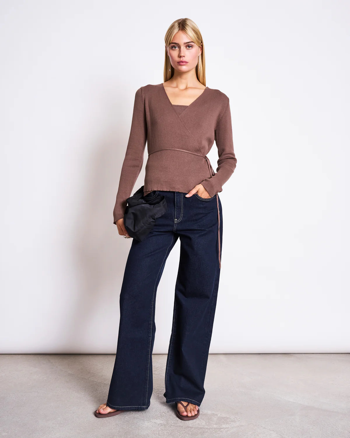 KNIT WRAP CARDIGAN ZARI | CLAY (GOTS)