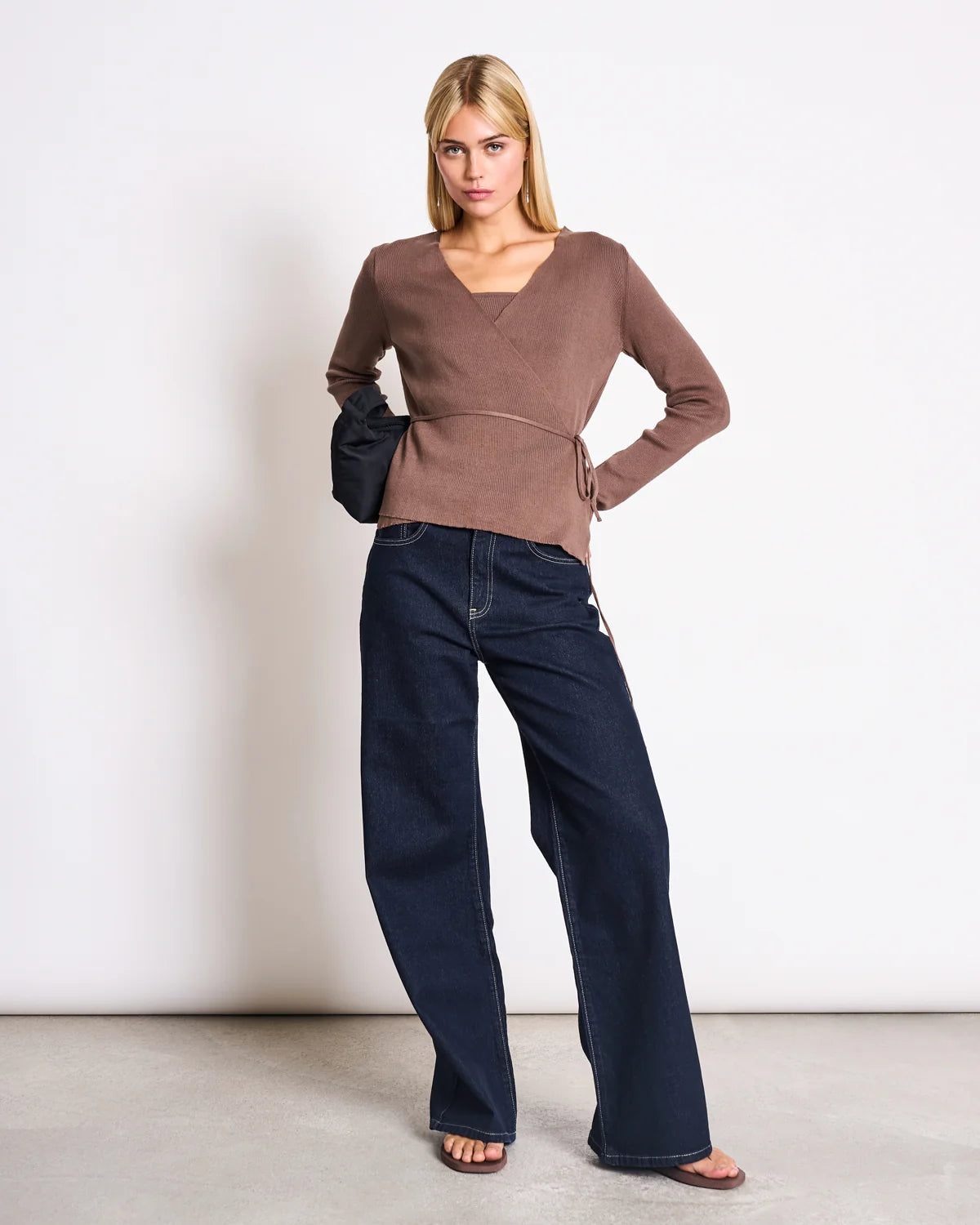 KNIT WRAP CARDIGAN ZARI | CLAY (GOTS)