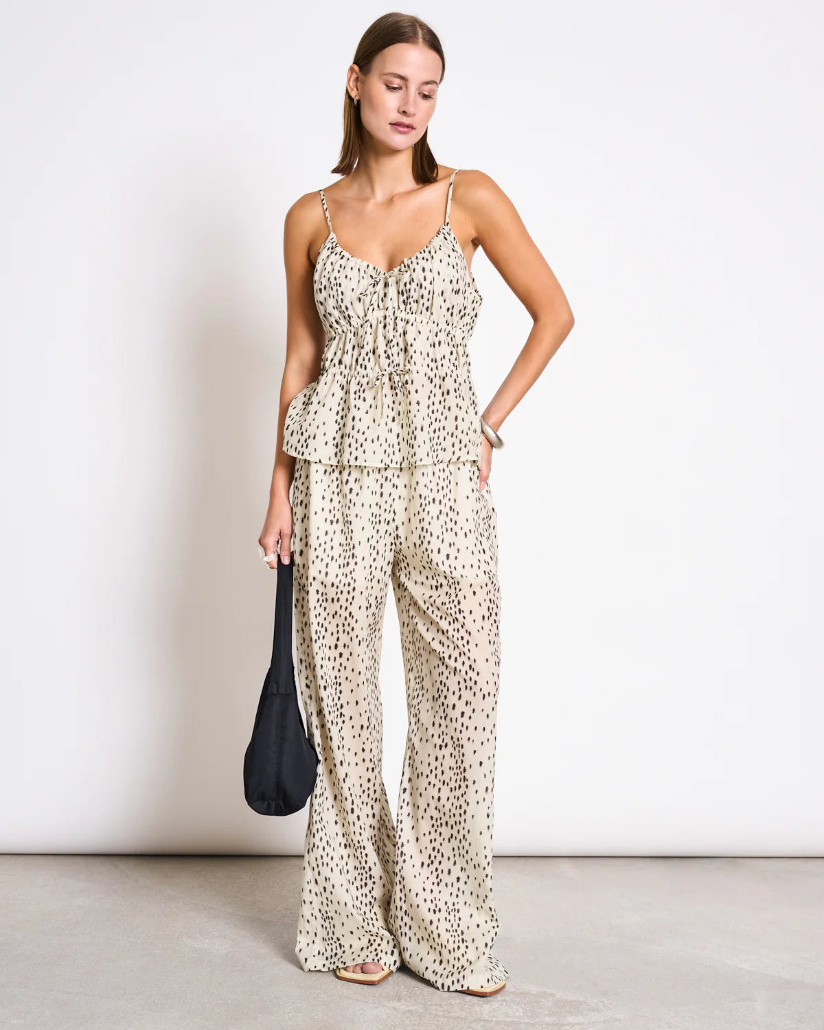 SPAGHETTI TIE TOP EBUR | DALMATIAN DOTS