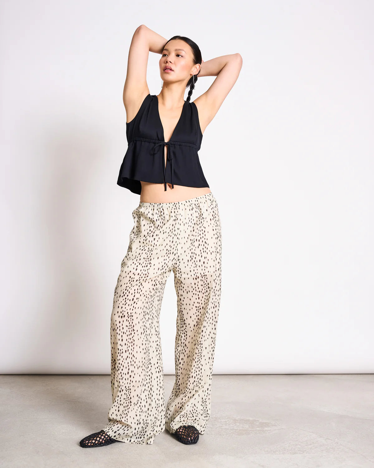 WIDE COTTON PANTS ORIGAN | DALMATIAN DOTS