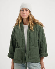 NIKA PADDED JACKET | MOSS GREEN