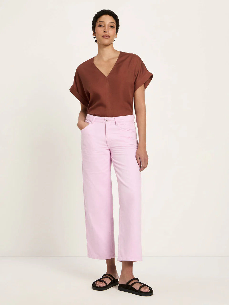 HOSE MIT GERADEM BEIN (GOTS) | ORCHID