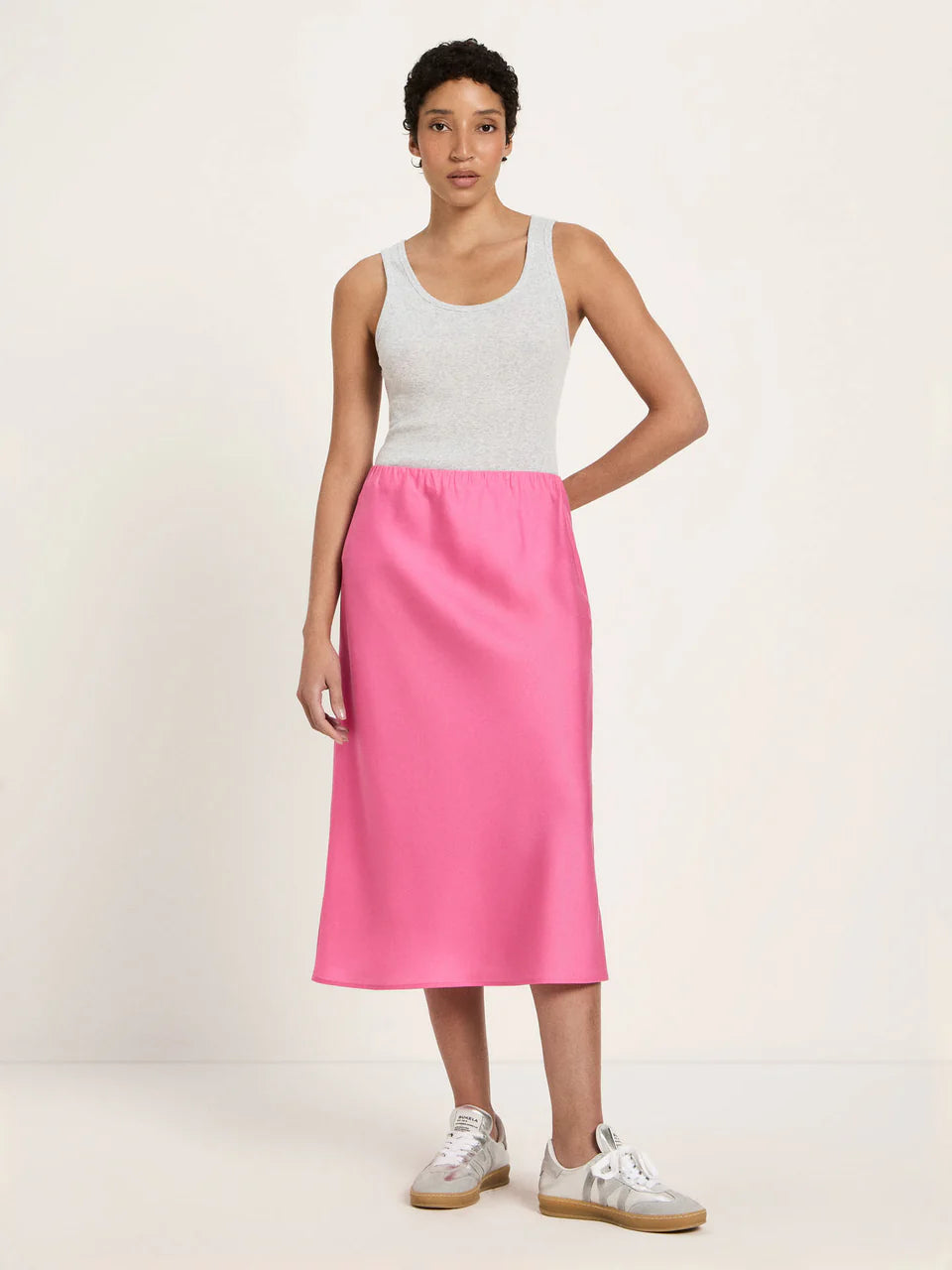 MIDIROCK AUS TENCEL | BRIGHT ORCHID