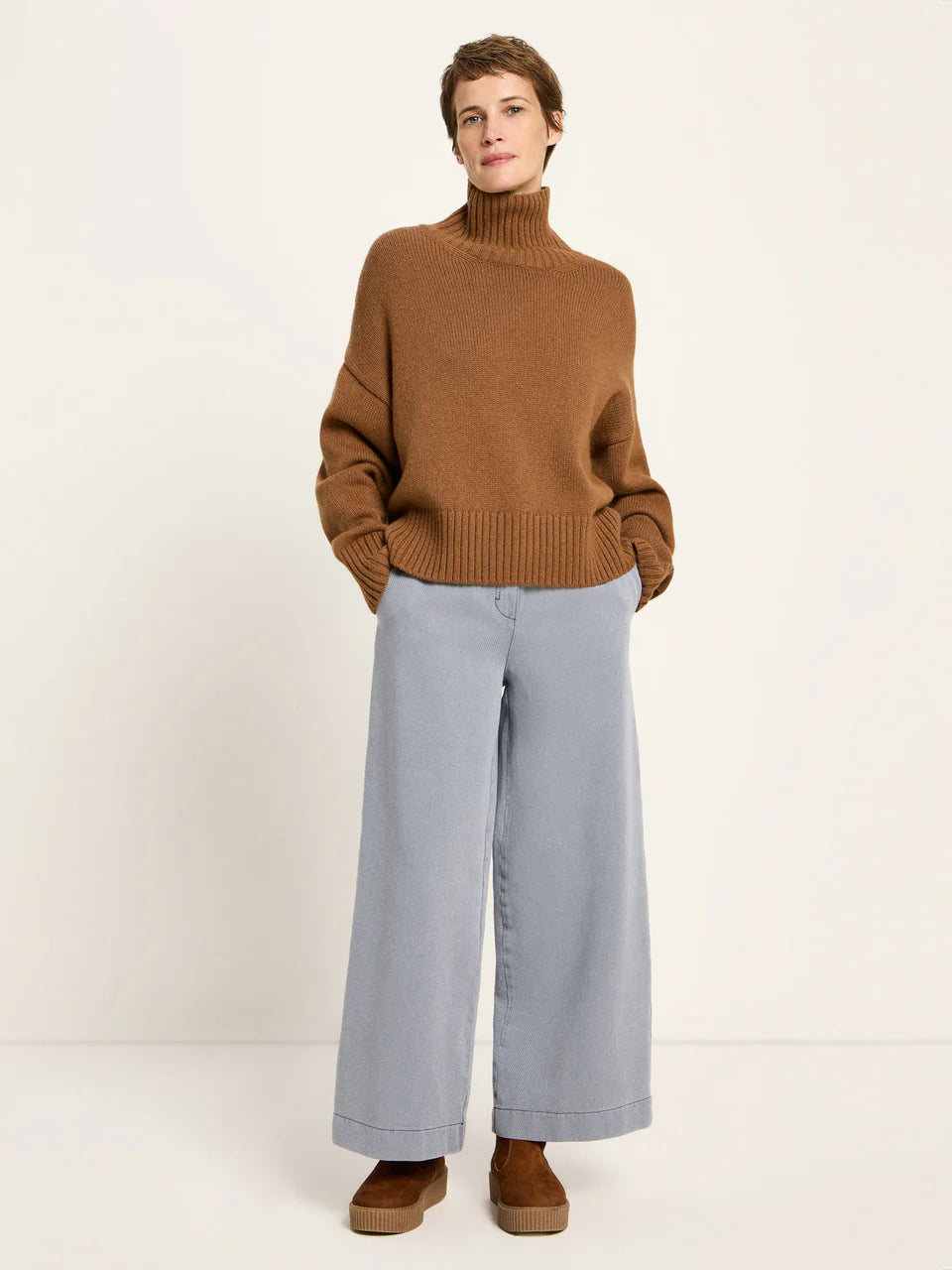 OVERSIZED PULLOVER (GOTS) | BROWN