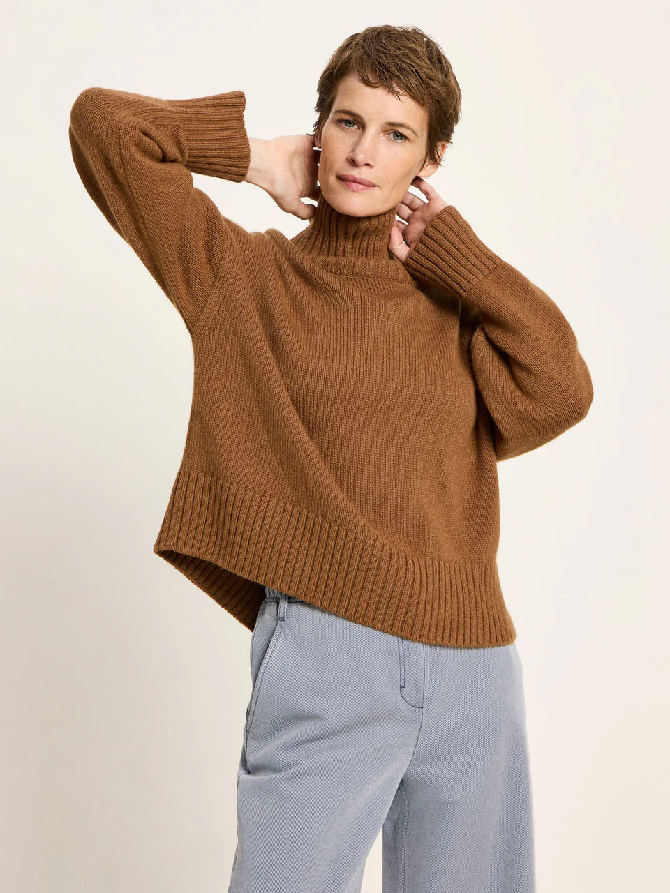 OVERSIZED PULLOVER (GOTS) | BROWN