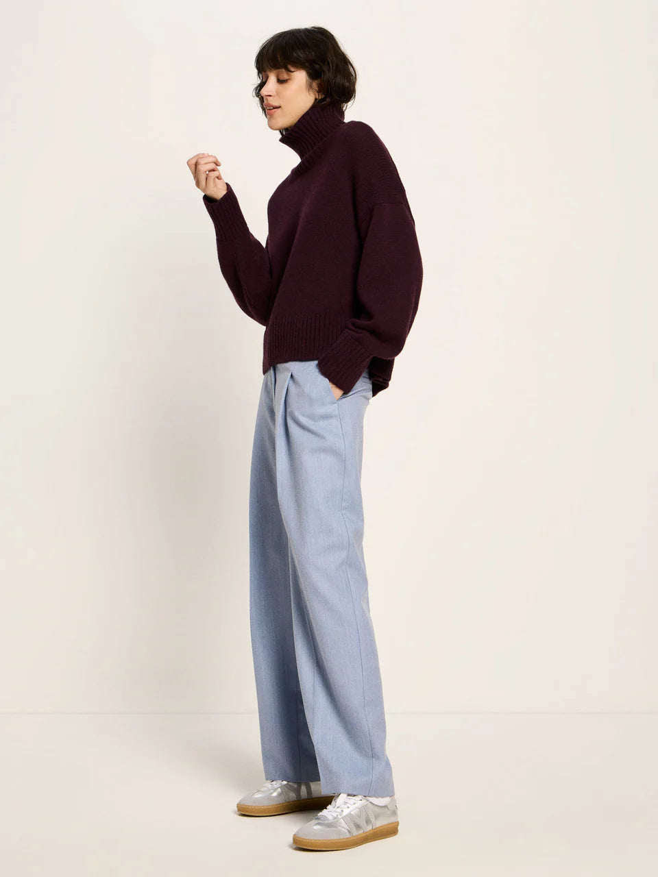 OVERSIZED PULLOVER (GOTS) | BORDEAUX