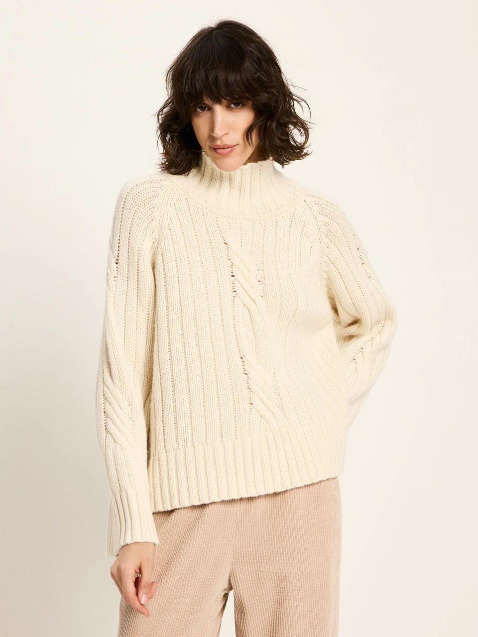 RIPPENPULLOVER OVERSIZED (GOTS) | OFFWHITE