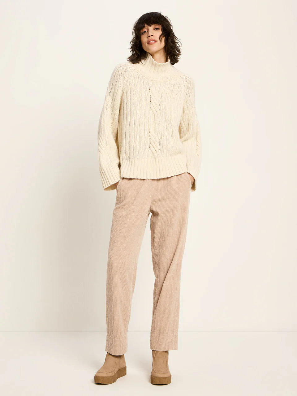 RIPPENPULLOVER OVERSIZED (GOTS) | OFFWHITE