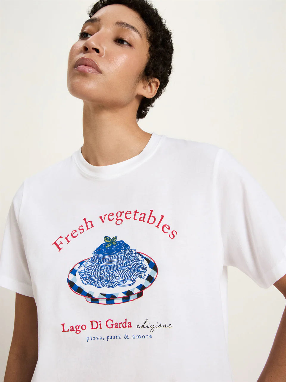 STATEMENTSHIRT (GOTS) | WHITE / VEGETABLES