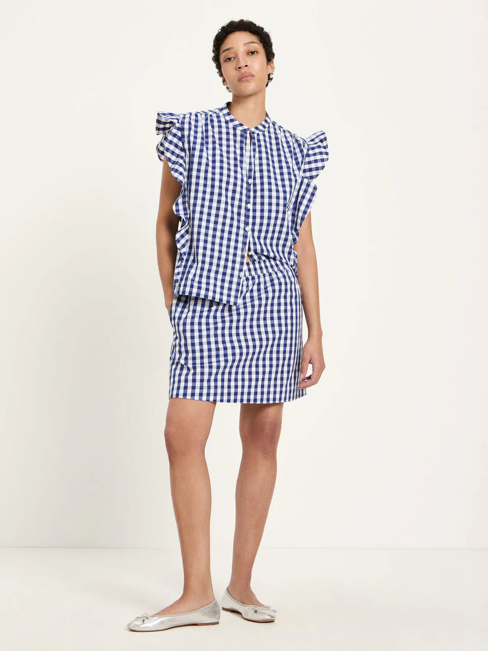 VICHY-KARO BLUSE (GOTS) | BLUE/WHITE