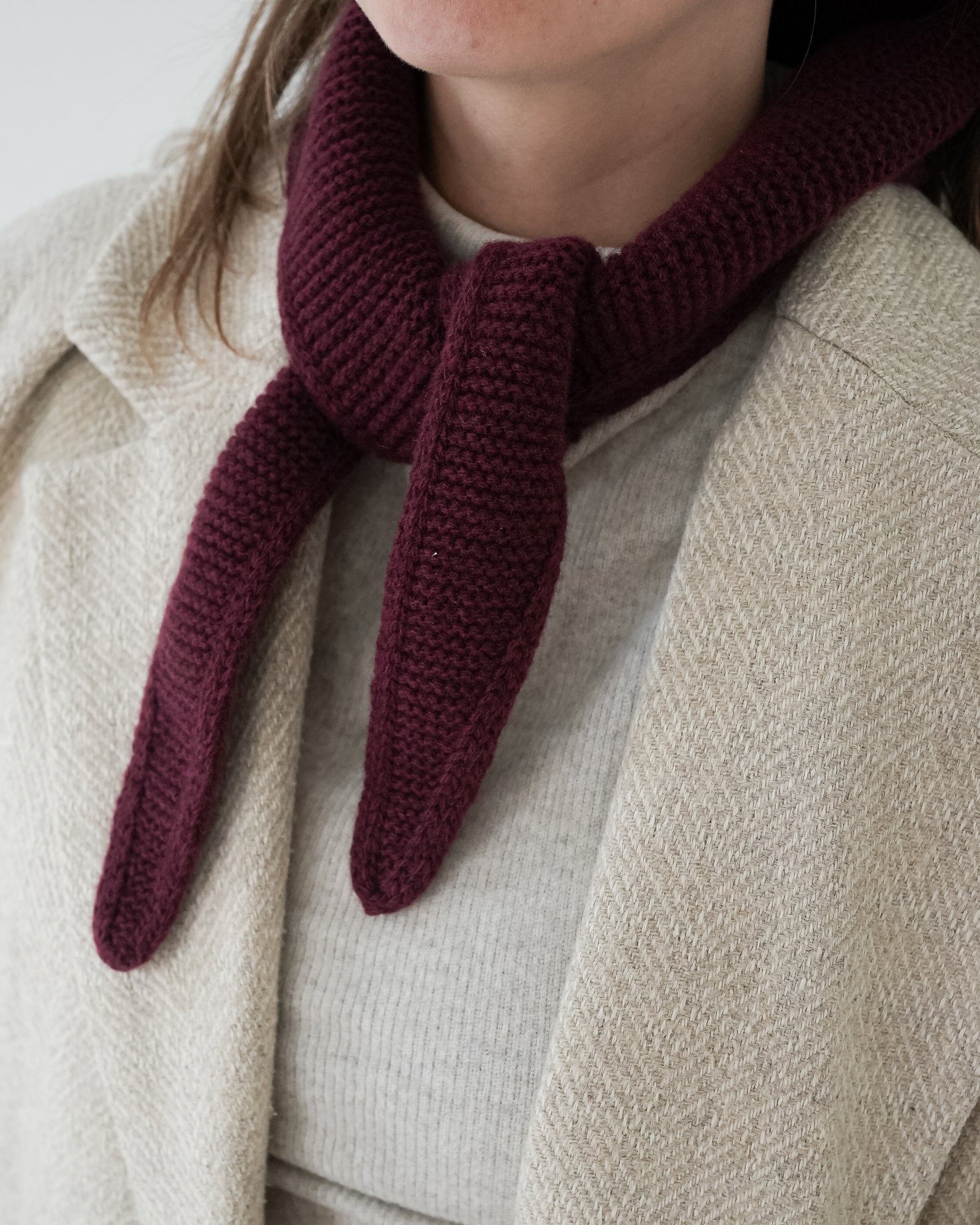 MERINO MINI SCARF | BURGUNDY