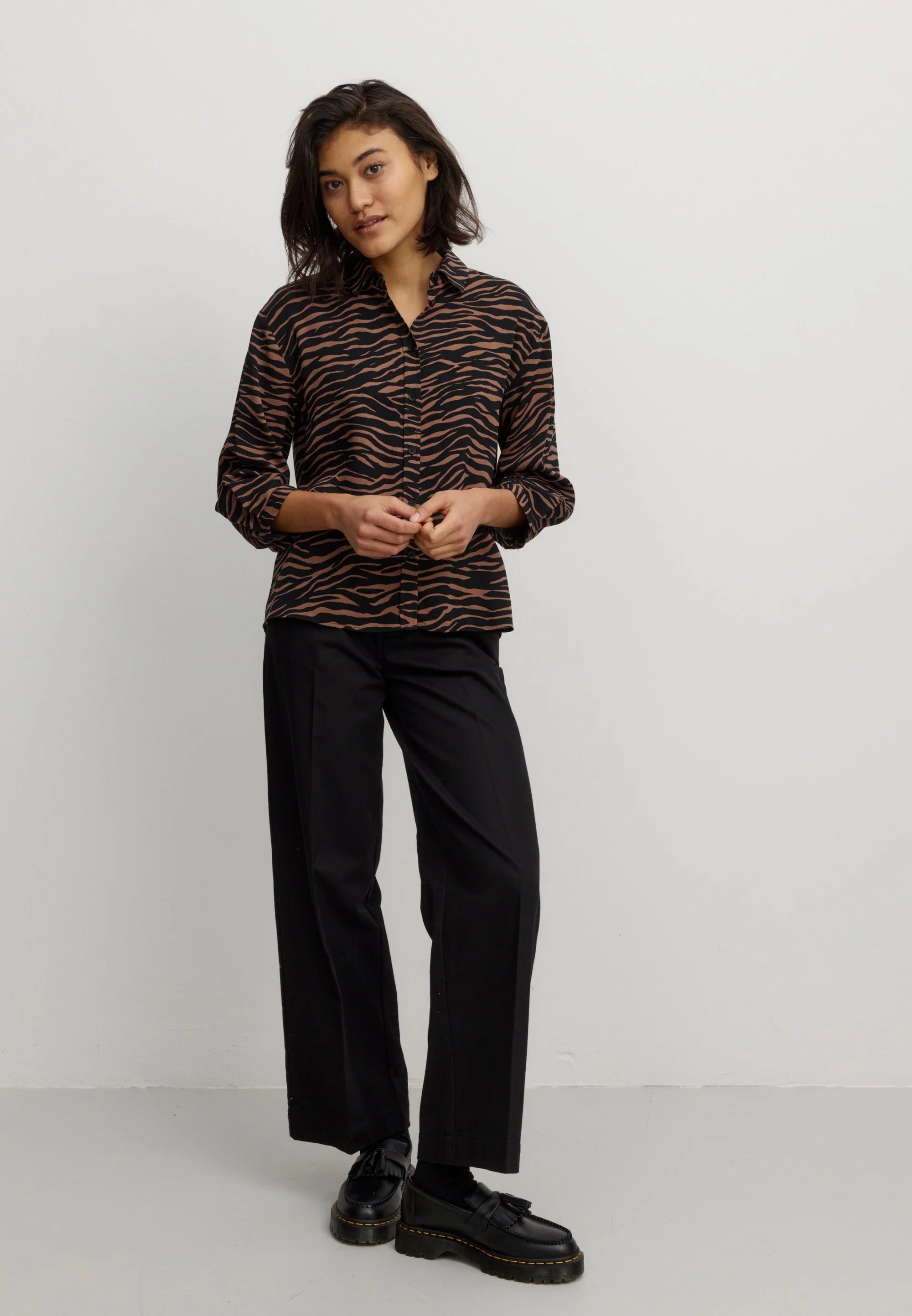 BLUSE CYPRESS ZEBRA | COGNAC BROWN