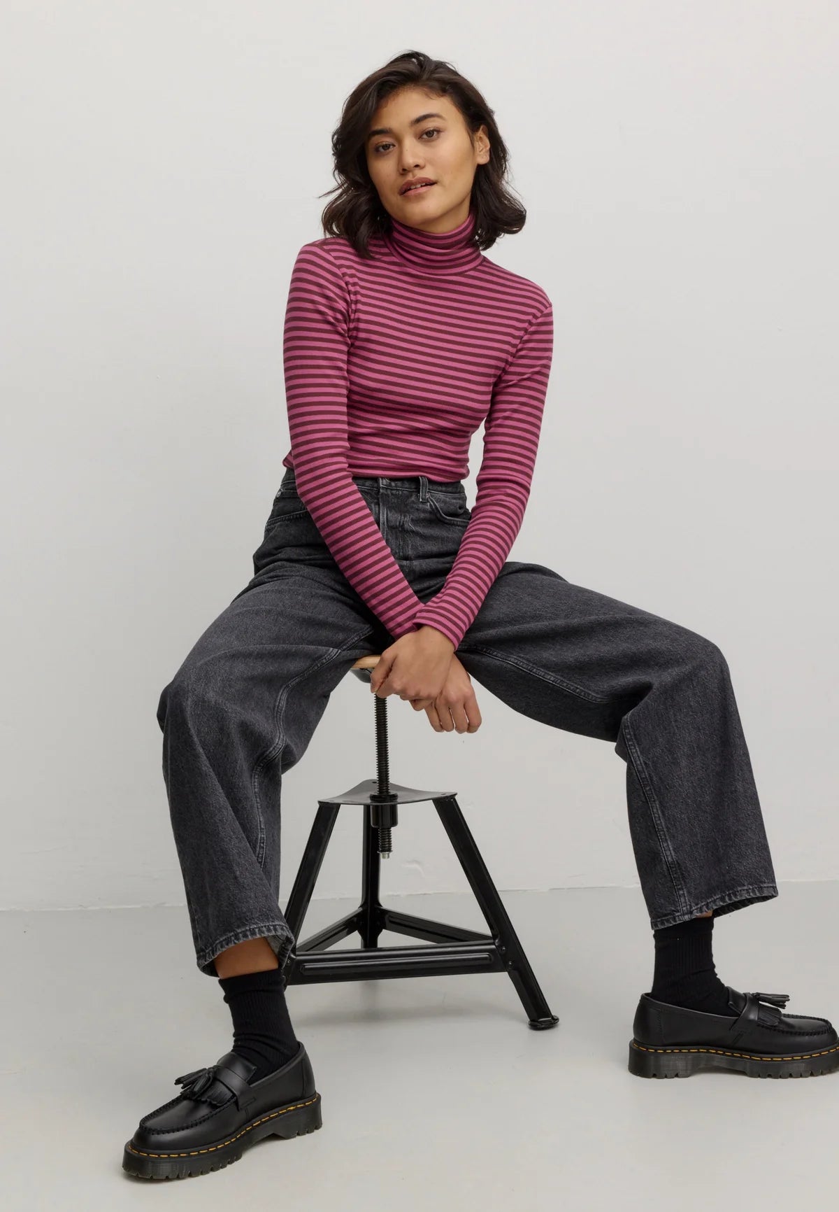 LONGSLEEVE LIATRIS STRIPES | DARK PLUM