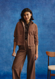 CORD OVERSHORT RHODEA | COGNAC BROWN