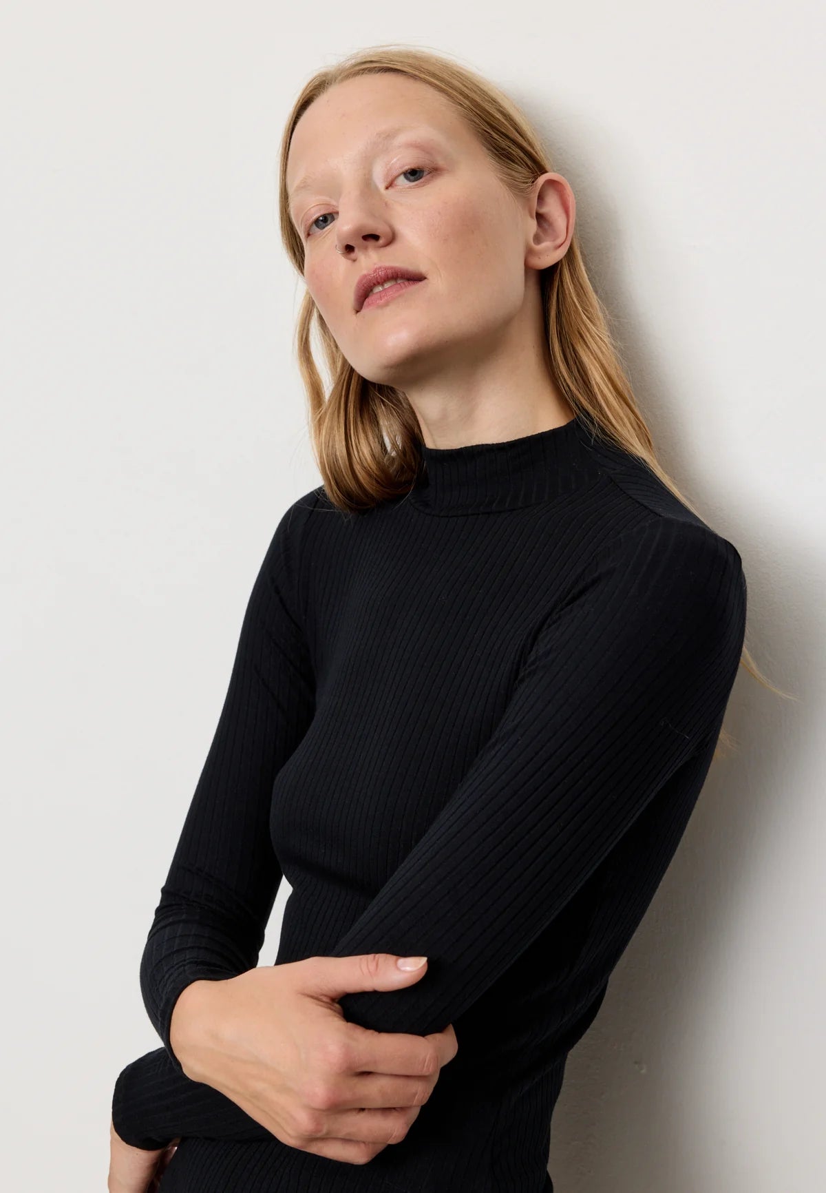 RIB LONGSLEEVE CRASSULA | BLACK