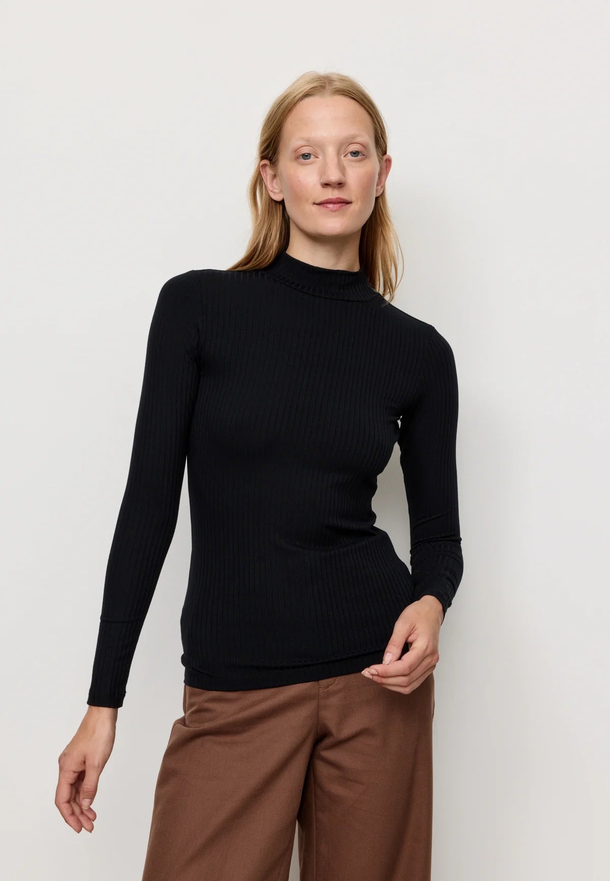 RIB LONGSLEEVE CRASSULA | BLACK