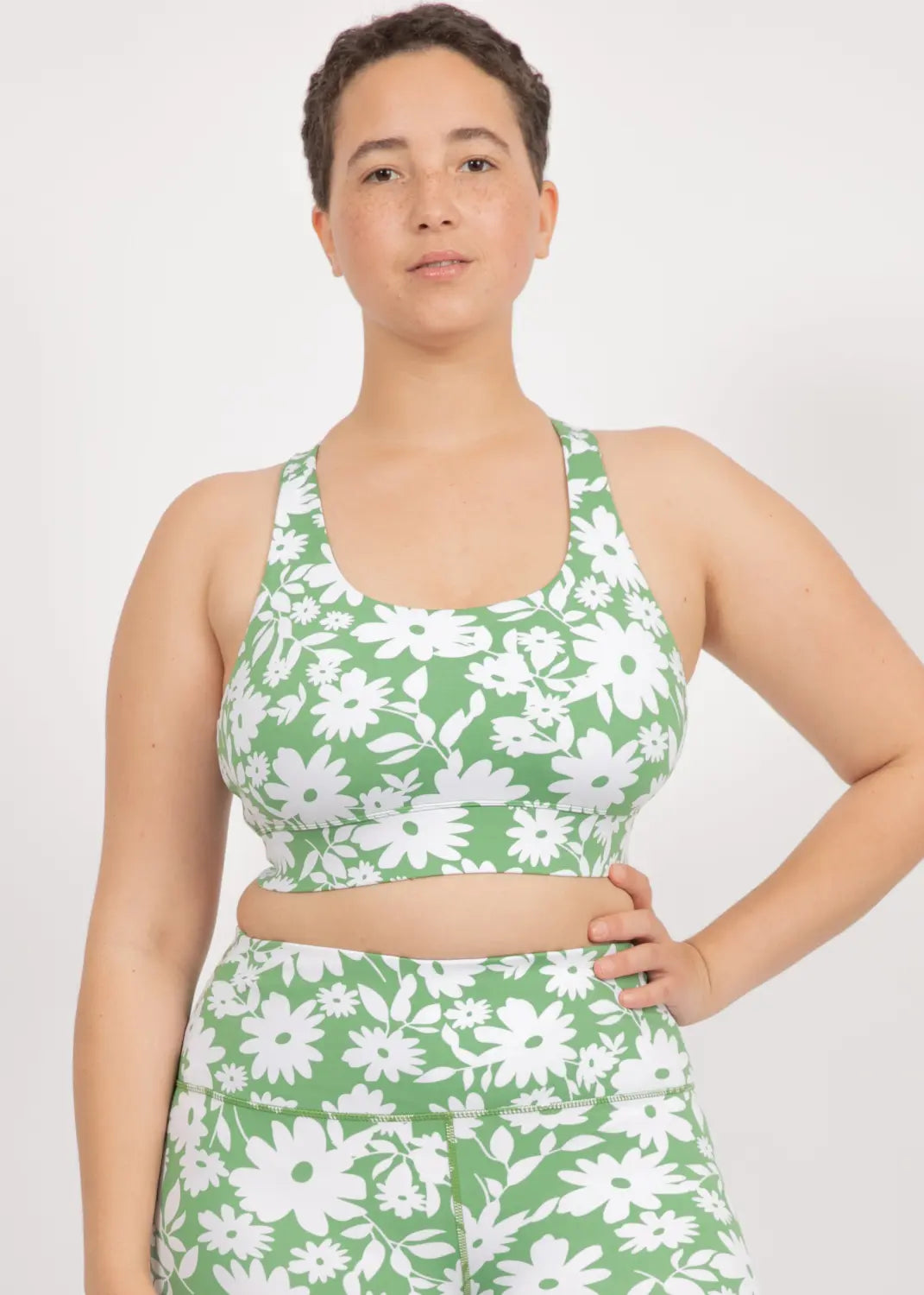 UBUD SPORT-BH | GREEN MOONFLOWER PRINT