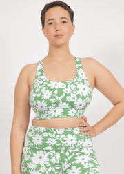 UBUD SPORT-BH | GREEN MOONFLOWER PRINT