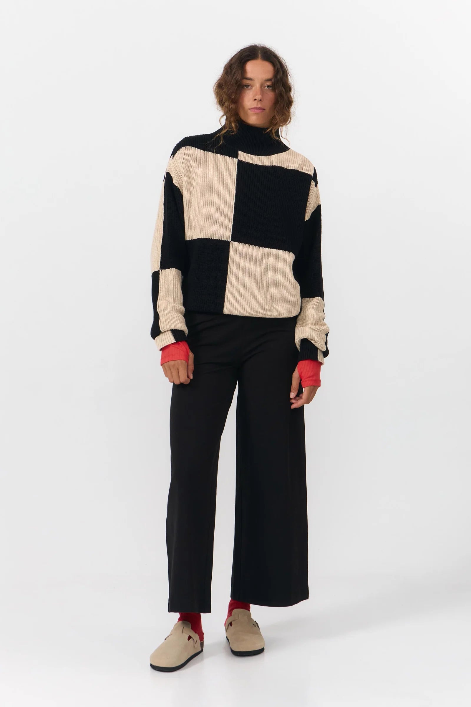 SHIRA JUMPER CHECK | BLACK