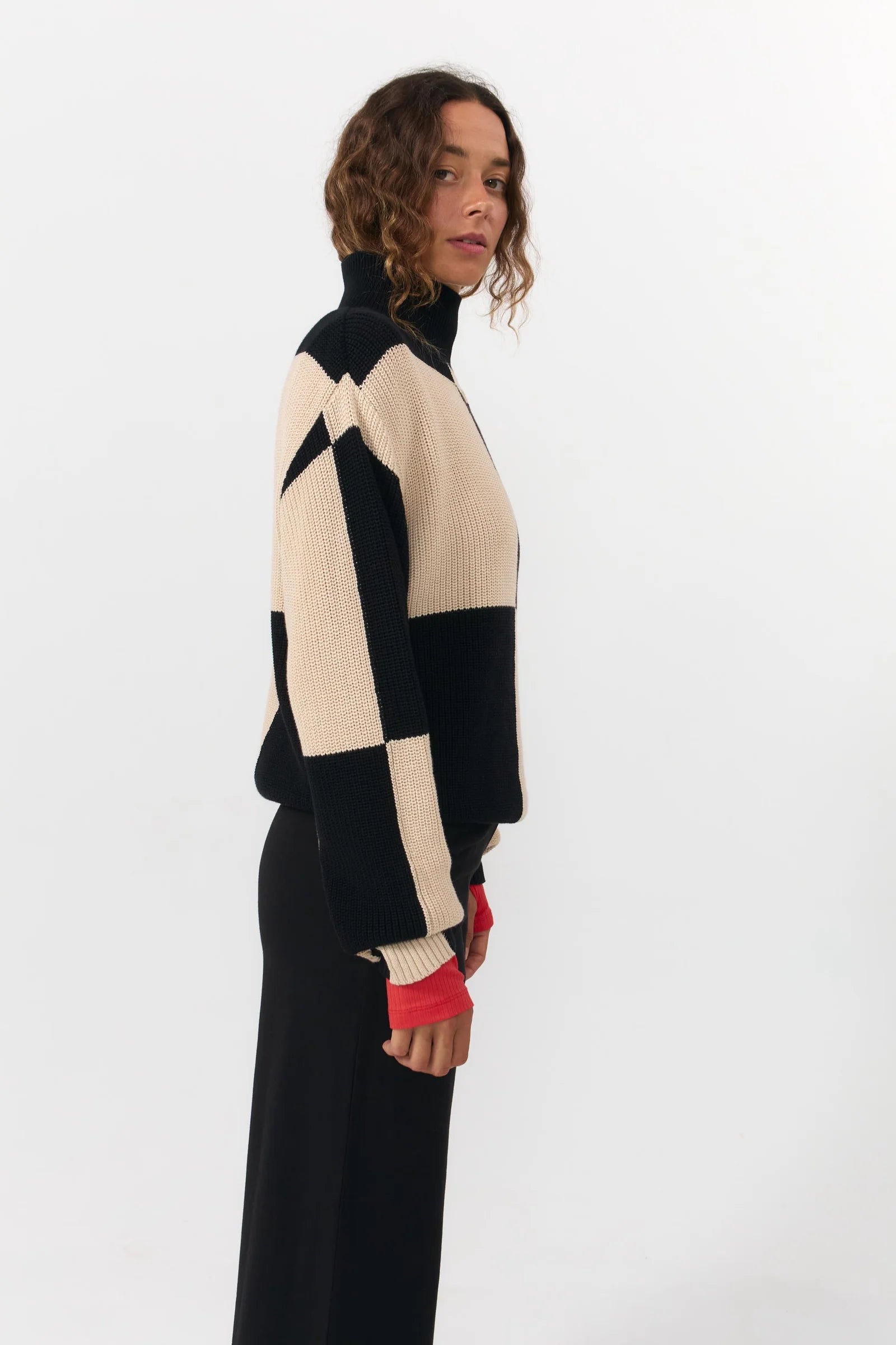 SHIRA JUMPER CHECK | BLACK