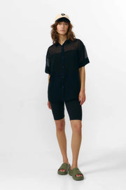 MINAB SHIRT SCHIFFON | BLACK