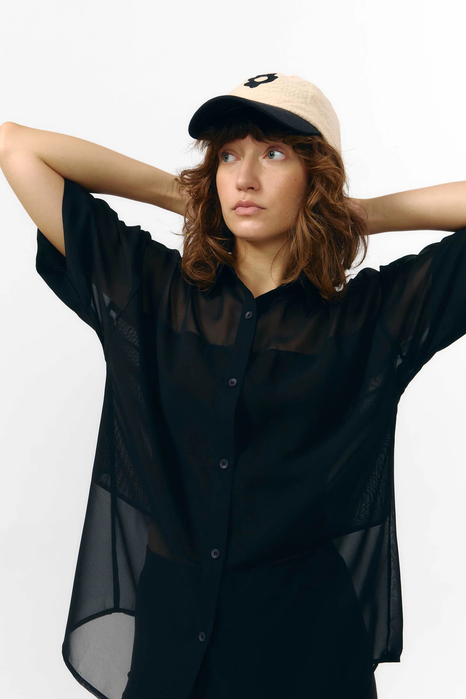 MINAB SHIRT SCHIFFON | BLACK